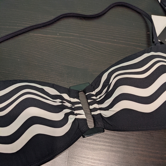 🆕WT La Blanca 2Piece Black & White Bandeau Bikini - Picture 3 of 8